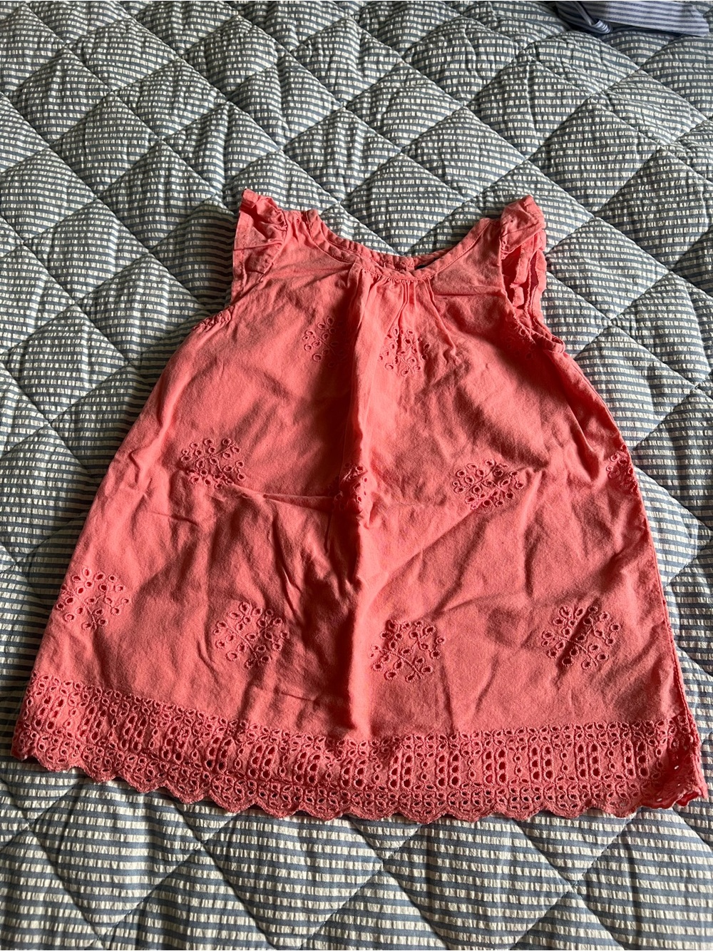 GAP Coral Eyelet Cotton Dress Top